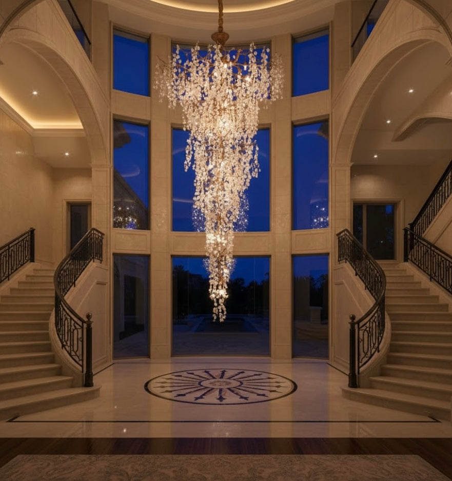 Golden Arboretum grand luxury LED statement chandelier
