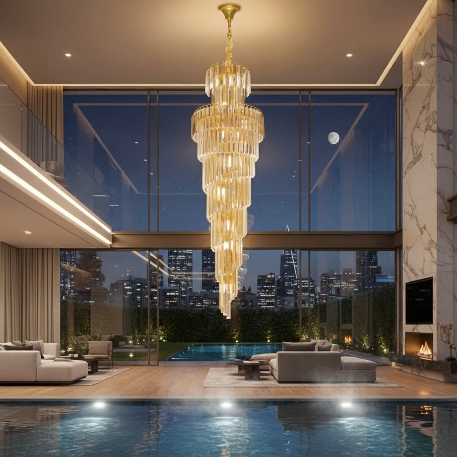 Regency Tier luxury layered crystal chandelier