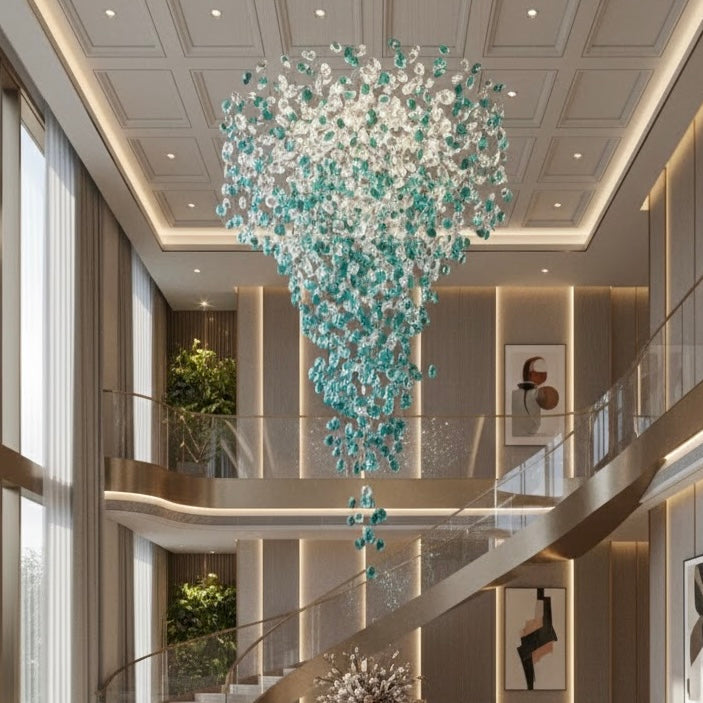 Emerald Cascade luxury vertical LED cascading chandelie