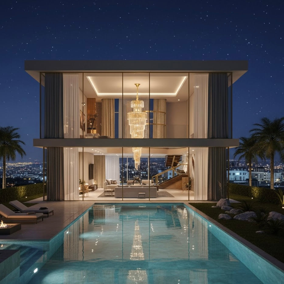 Regency Tier luxury layered crystal chandelier