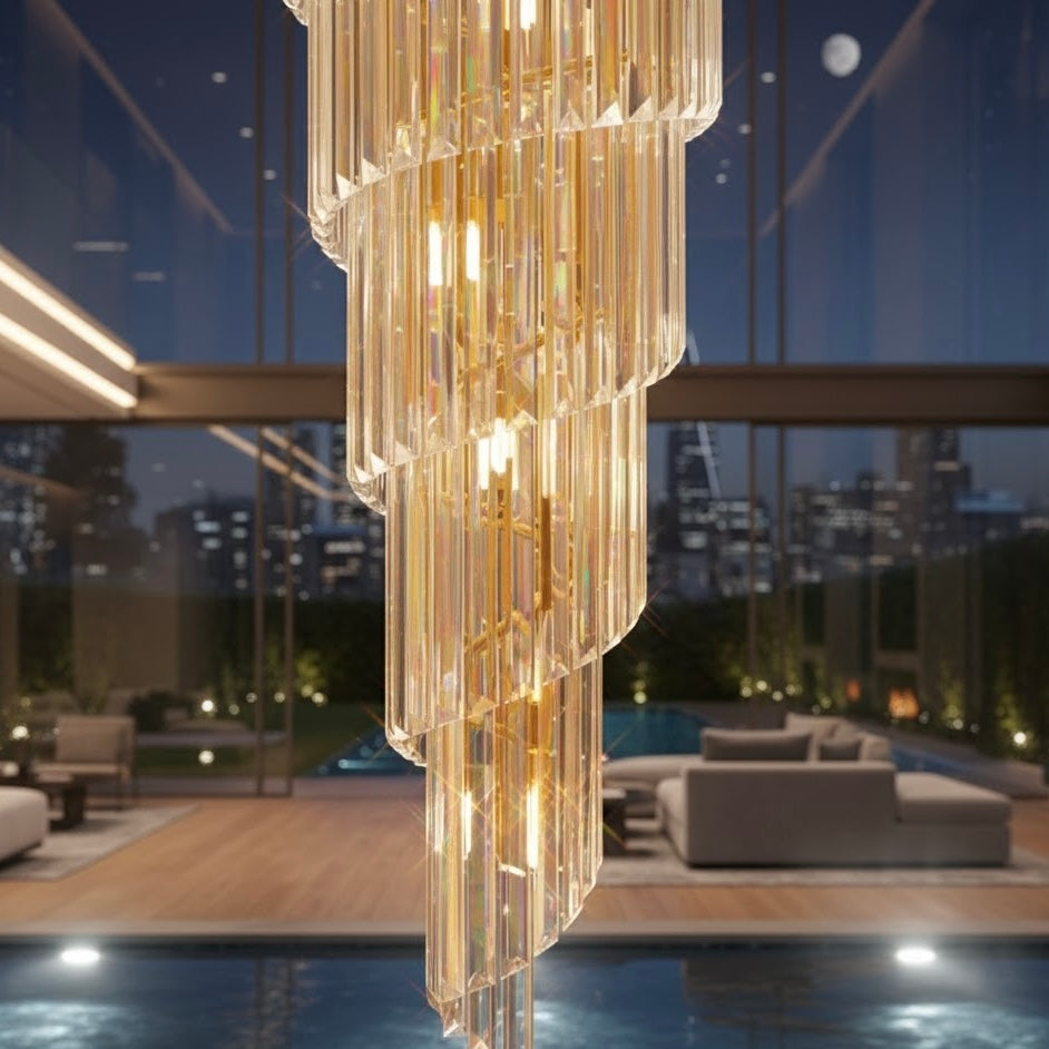 Regency Tier luxury layered crystal chandelier