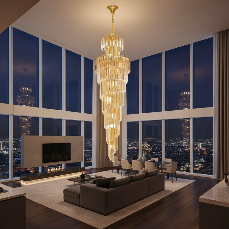 Regency Tier luxury layered crystal chandelier