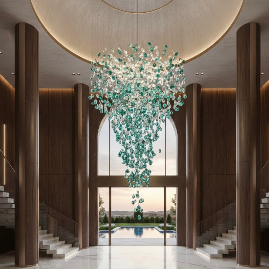 Emerald Cascade luxury vertical LED cascading chandelie