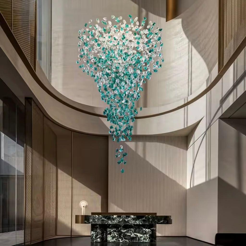 Emerald Cascade luxury vertical LED cascading chandelie