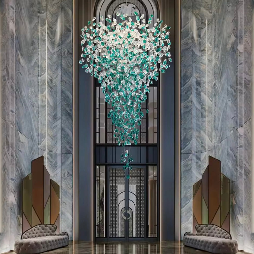 Emerald Cascade luxury vertical LED cascading chandelie