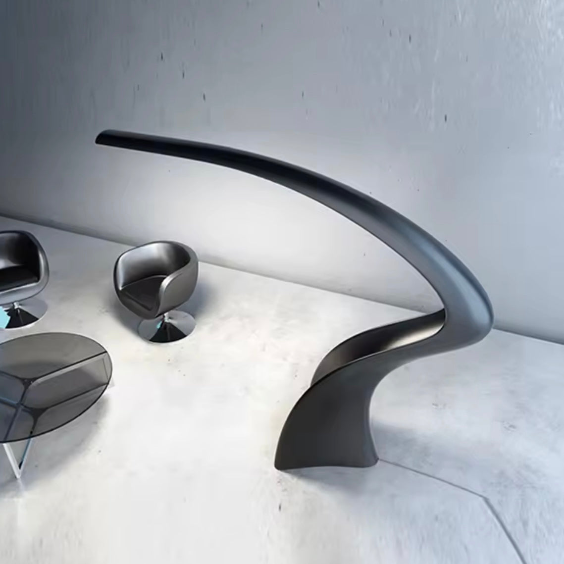 Avant-Garde Arc modern sculptural LED floor lamp