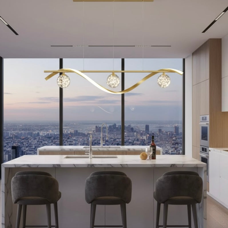 Kinetic Wave modern flowing LED wave chandelier