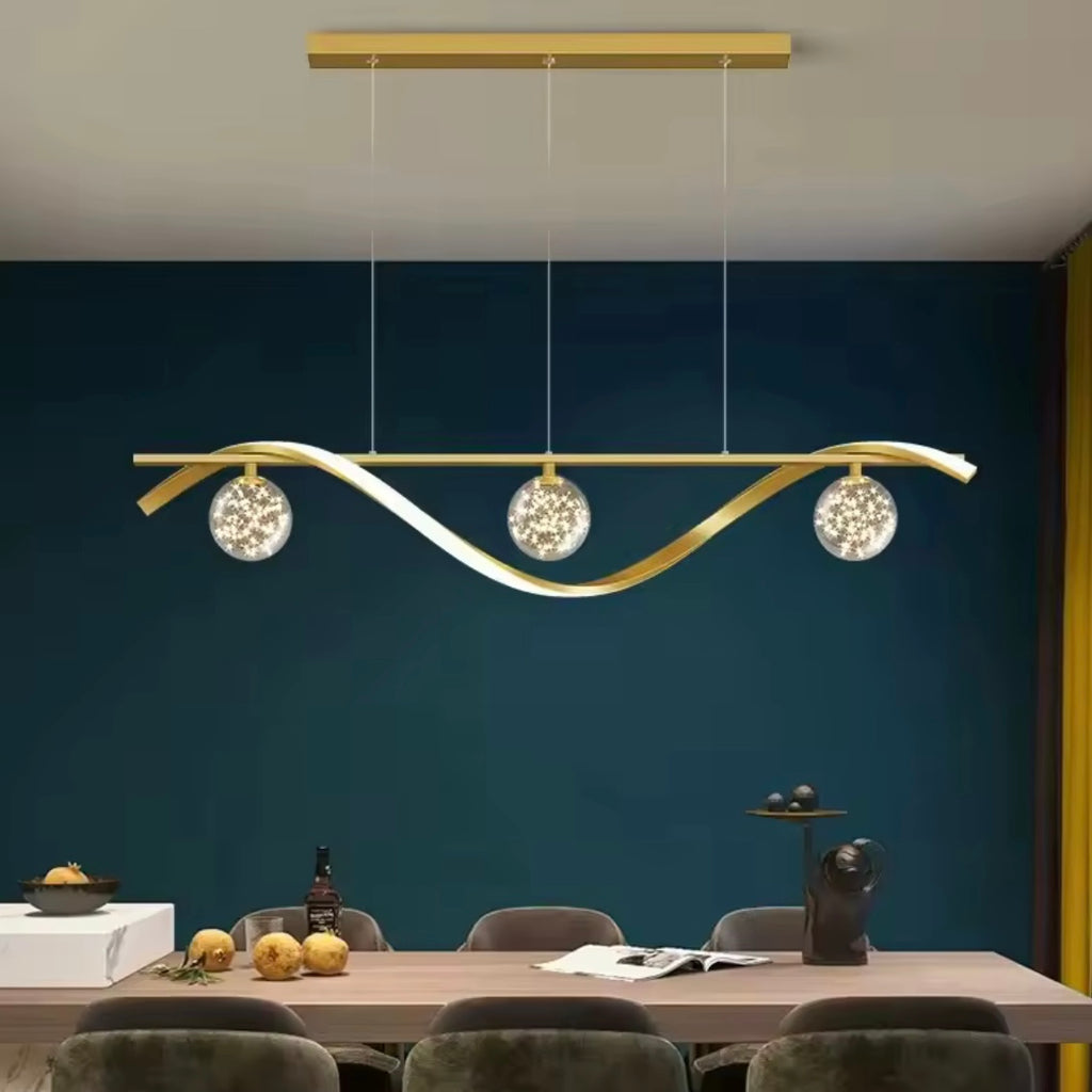 Kinetic Wave modern flowing LED wave chandelier