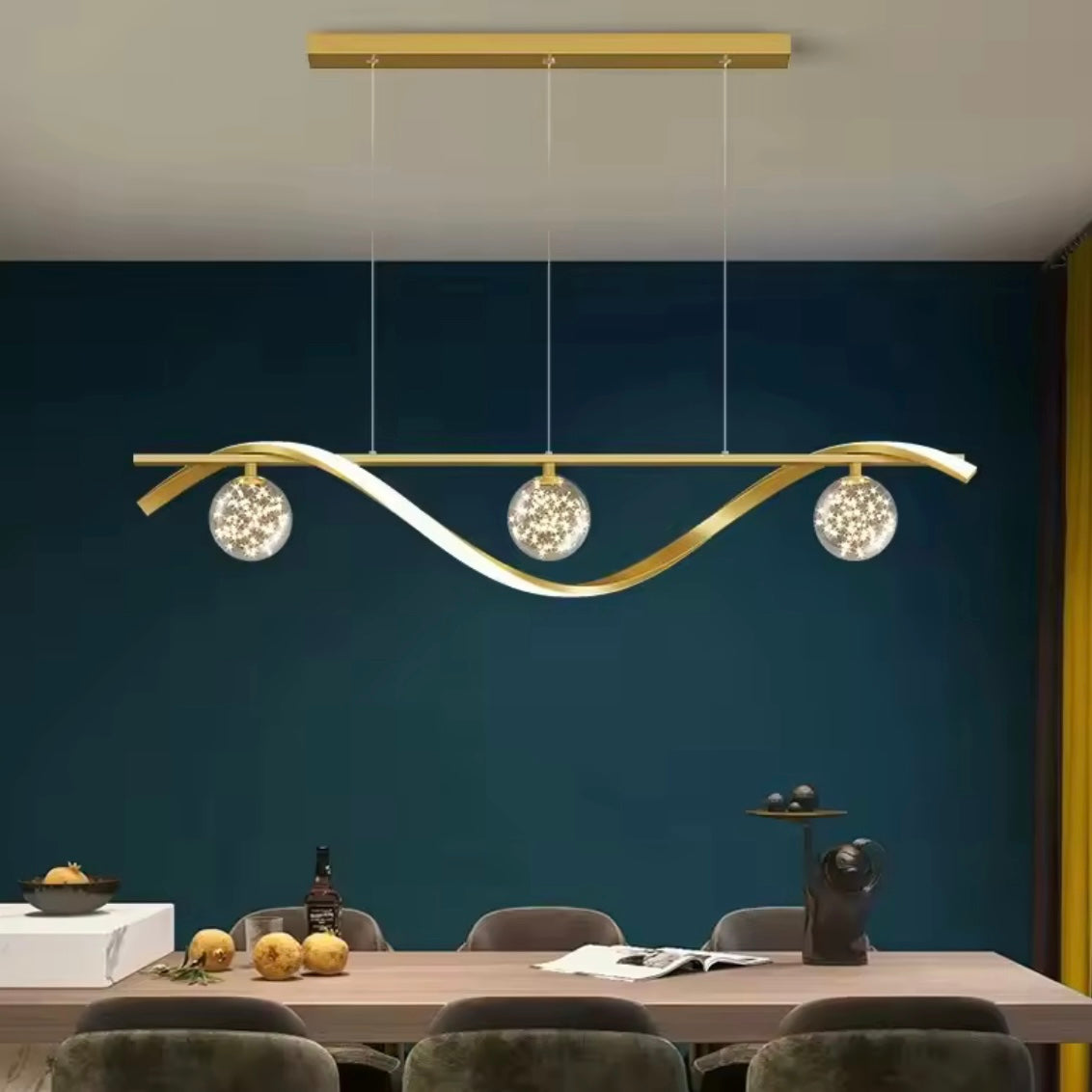 Kinetic Wave modern flowing LED wave chandelier