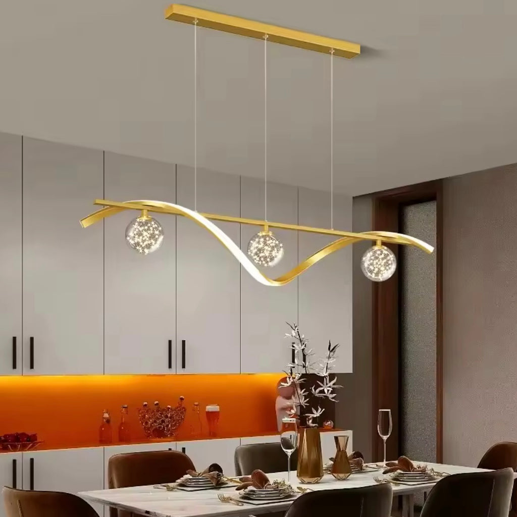 Kinetic Wave modern flowing LED wave chandelier