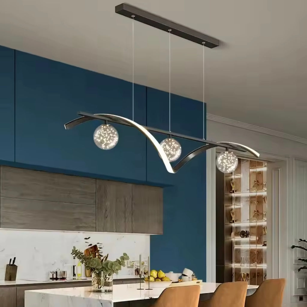 Kinetic Wave modern flowing LED wave chandelier