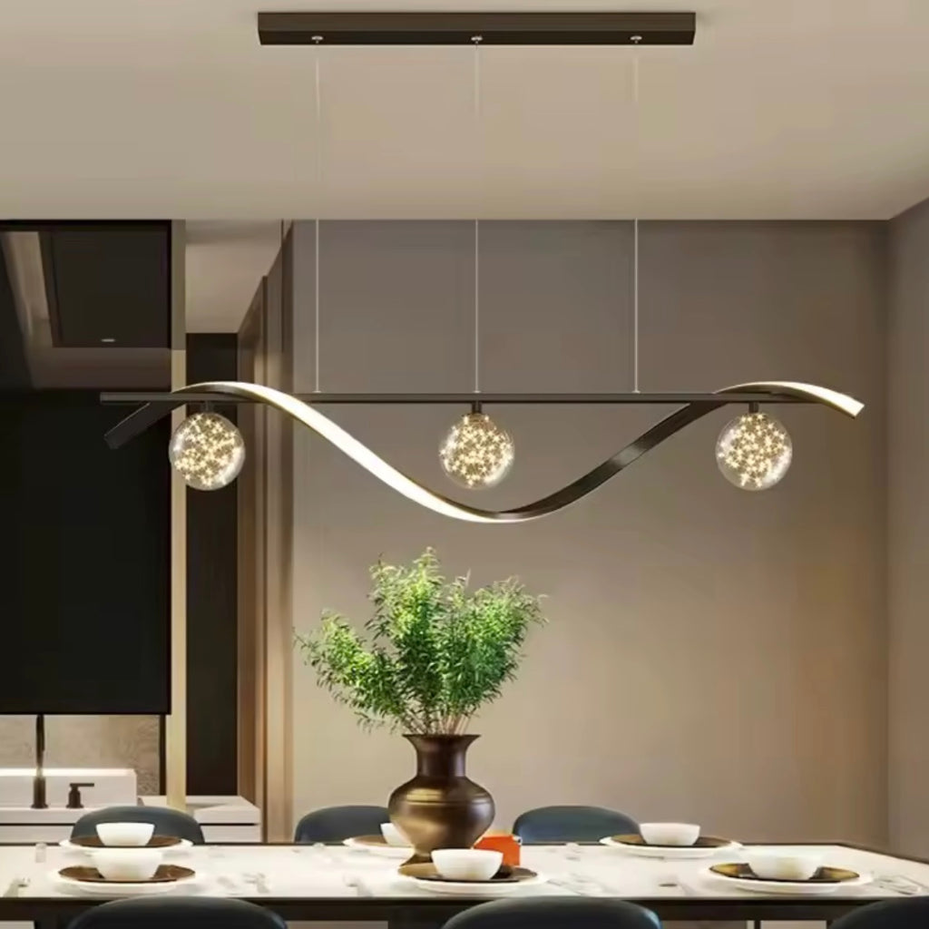 Kinetic Wave modern flowing LED wave chandelier