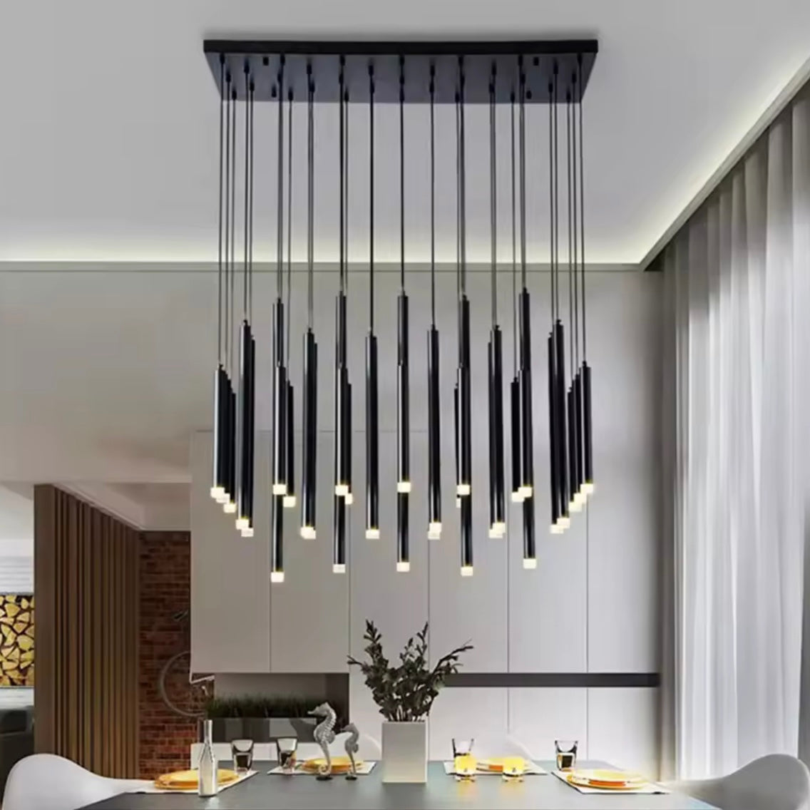 Aurum Cascade luxury gold cascading LED chandelier