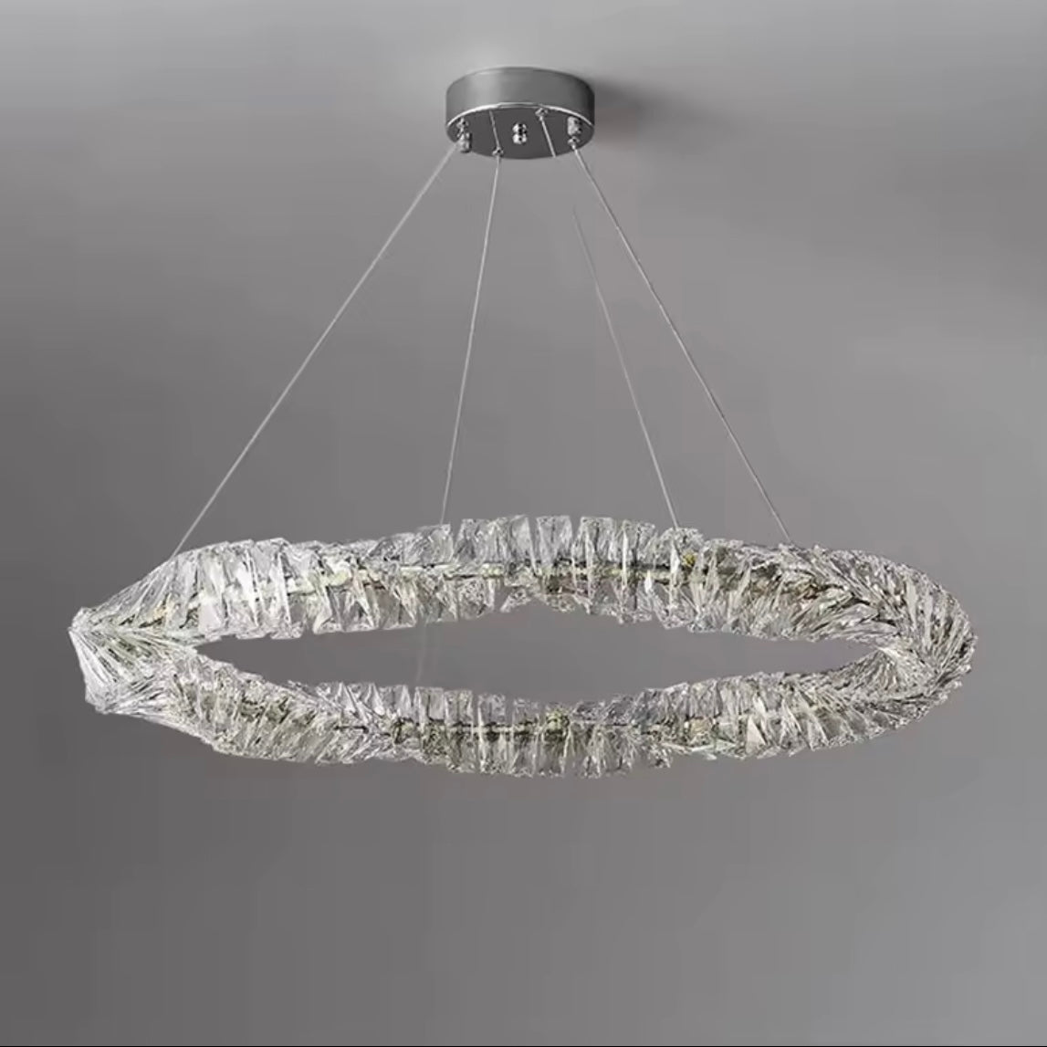 Halo Cristallin luxury crystal LED ring chandelier