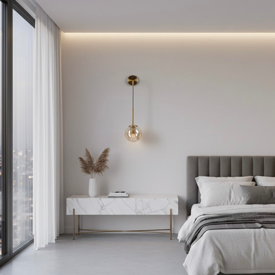 Reverse Sceptre modern LED bedside wall lamp for bedroom lighting