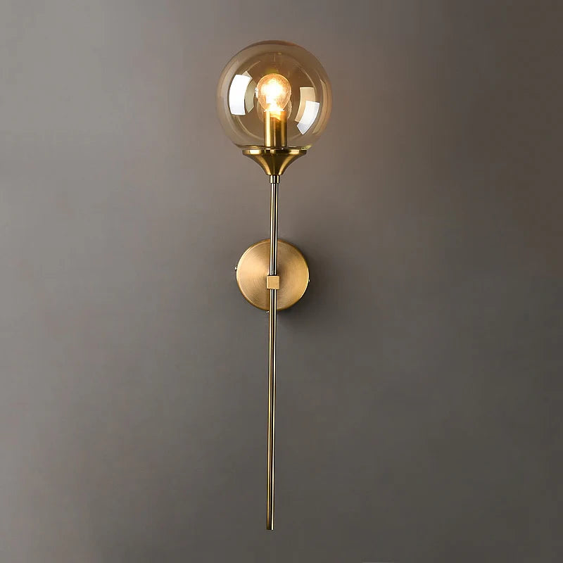 Golden Sceptre luxury LED bedside wall lamp with gold finish