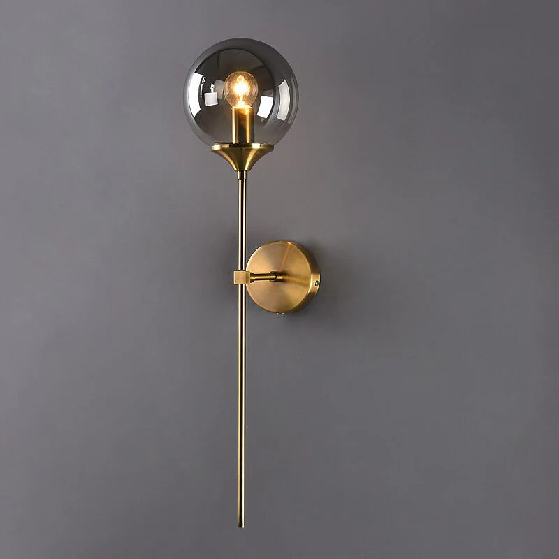 Golden Sceptre luxury LED bedside wall lamp with gold finish