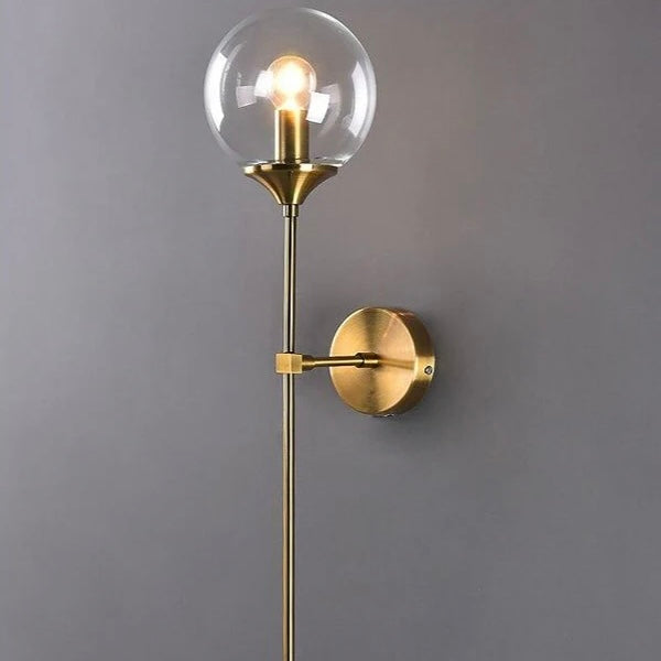 Golden Sceptre luxury LED bedside wall lamp with gold finish