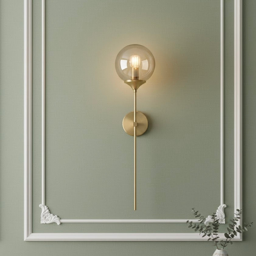Golden Sceptre luxury LED bedside wall lamp with gold finish