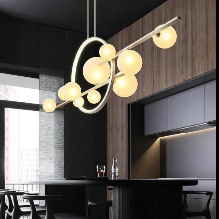 Orbital Halo modern LED ring chandelier for contemporary interiors
