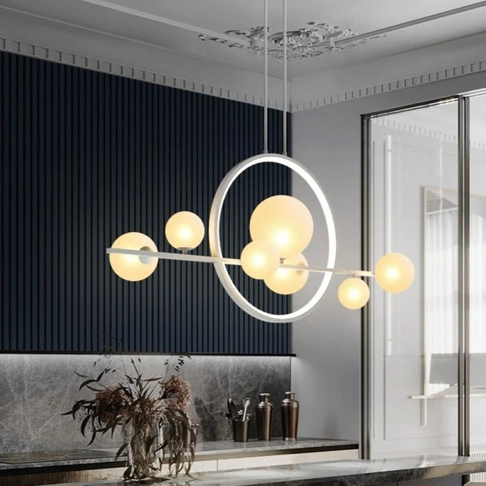 Orbital Halo modern LED ring chandelier for contemporary interiors
