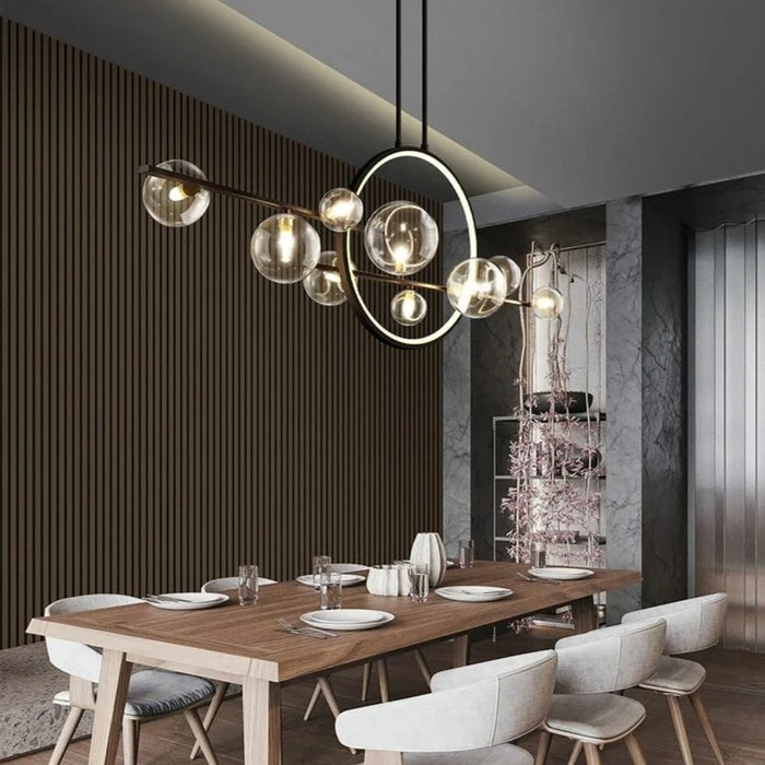 Orbital Halo modern LED ring chandelier for contemporary interiors