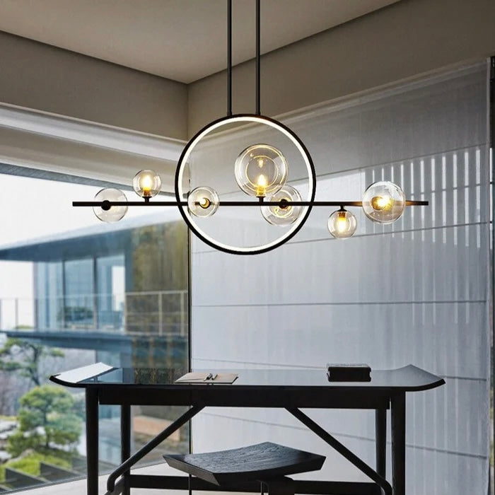 Orbital Halo modern LED ring chandelier for contemporary interiors