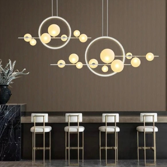 Orbital Halo modern LED ring chandelier for contemporary interiors