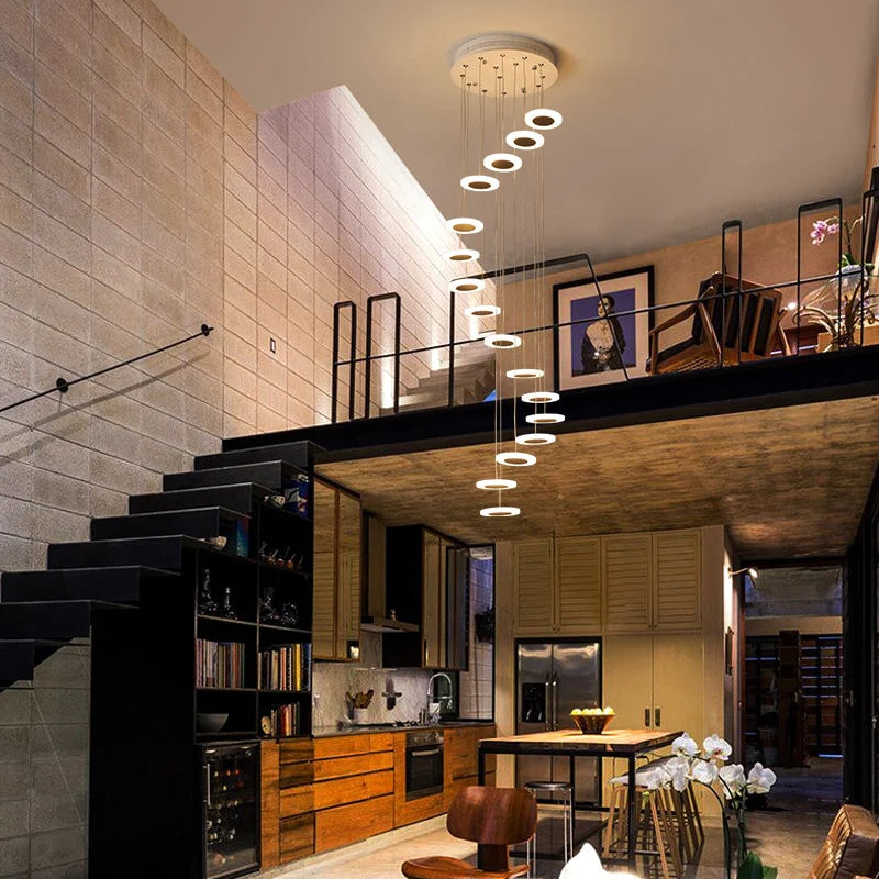 Helix Cascade luxury spiral LED crystal chandelier