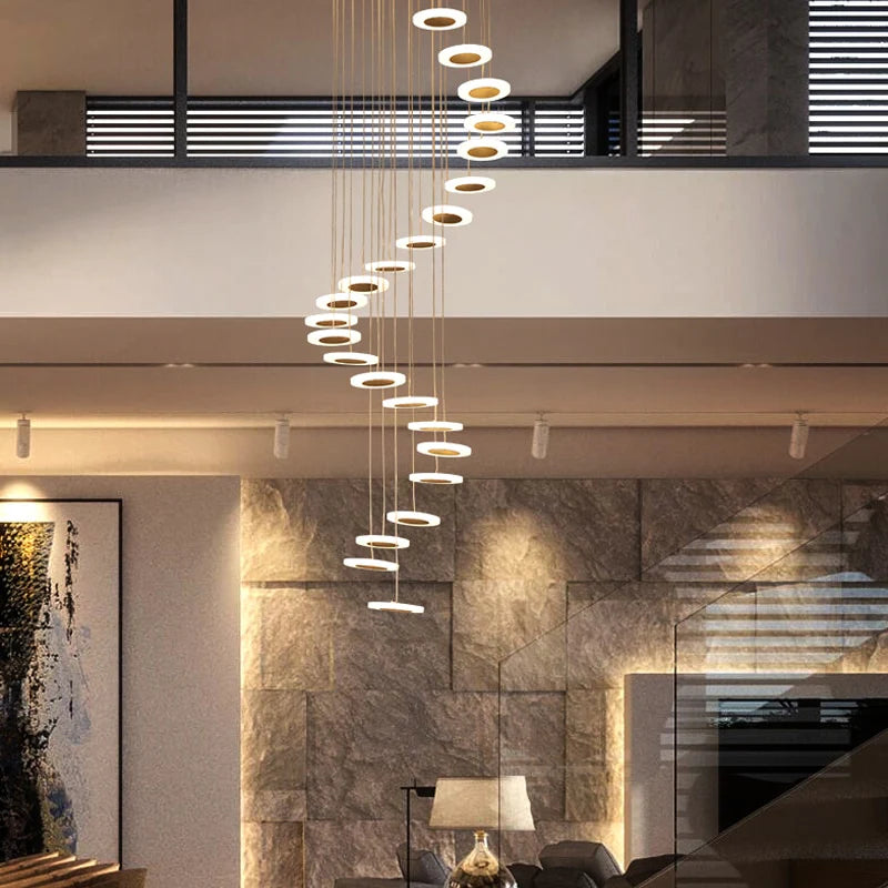Helix Cascade luxury spiral LED crystal chandelier