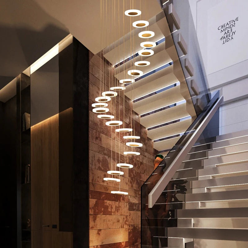 Helix Cascade luxury spiral LED crystal chandelier