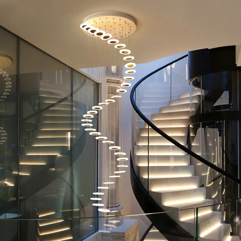 Helix Cascade luxury spiral LED crystal chandelier