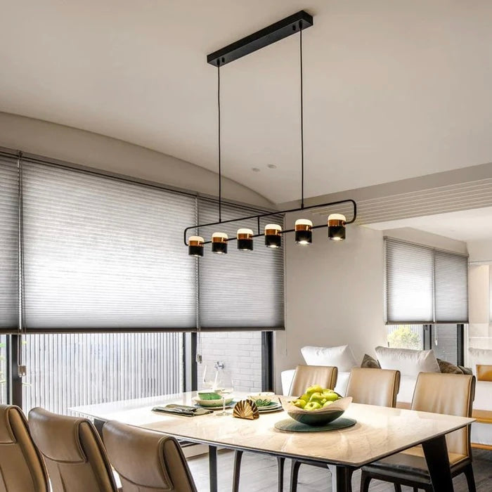 Midnight Frame modern black geometric LED chandelier