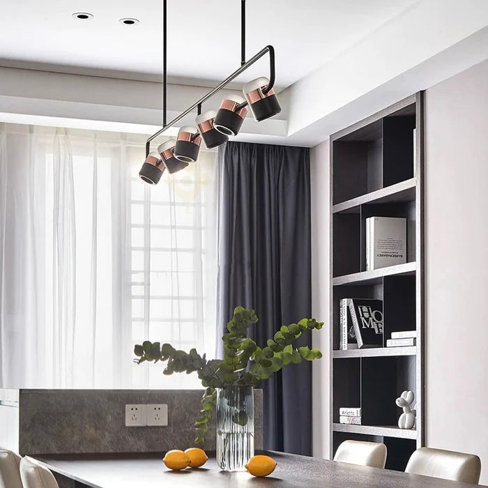 Midnight Frame modern black geometric LED chandelier