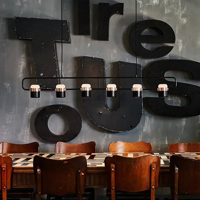 Midnight Frame modern black geometric LED chandelier