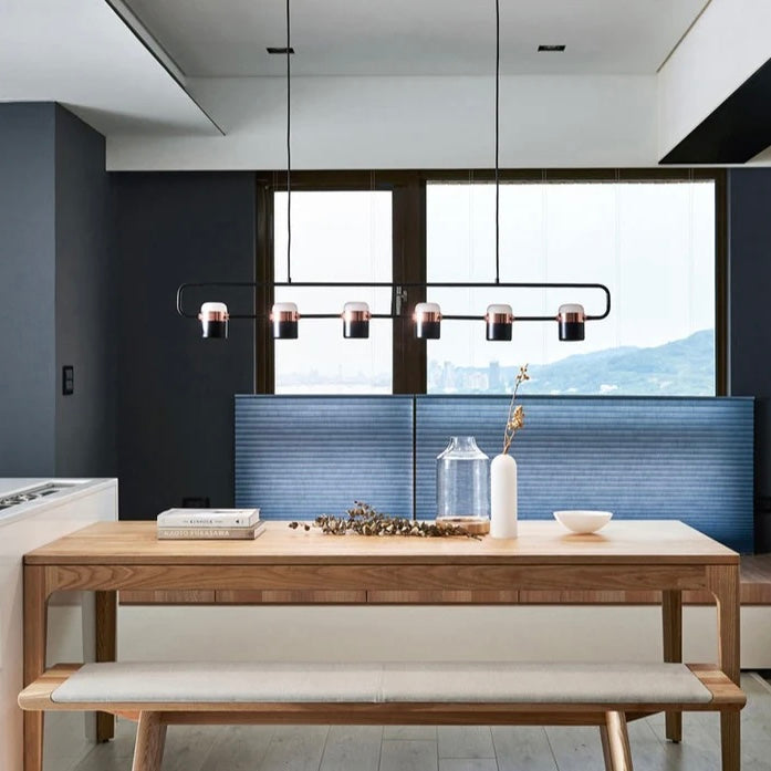 Midnight Frame modern black geometric LED chandelier