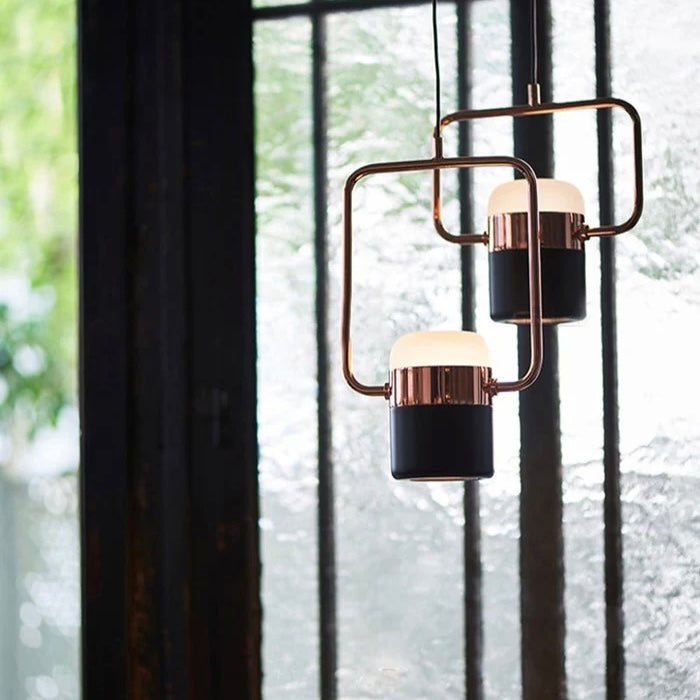 Midnight Frame modern black geometric LED chandelier