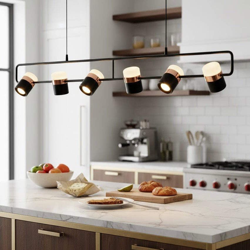 Midnight Frame modern black geometric LED chandelier