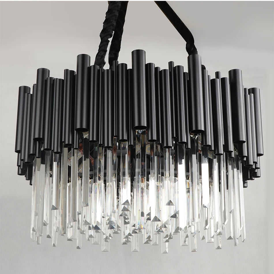 Large Onyx Prism modern geometric LED ceiling chandelier