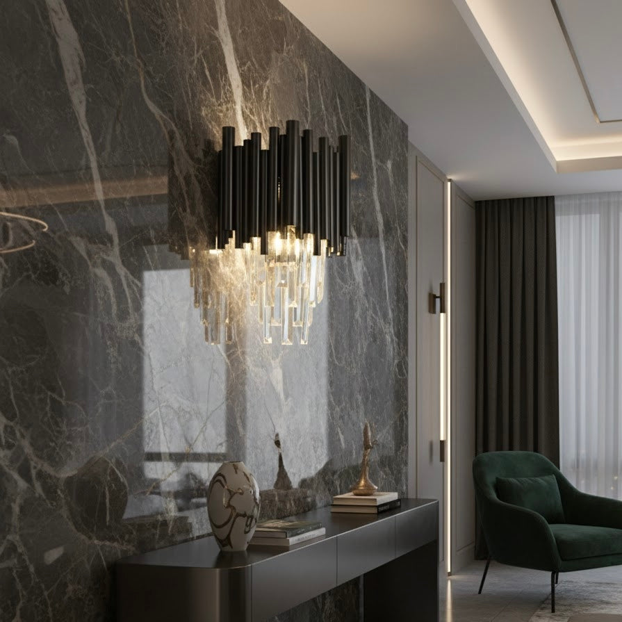 Onyx Prism Lamp modern geometric LED wall light