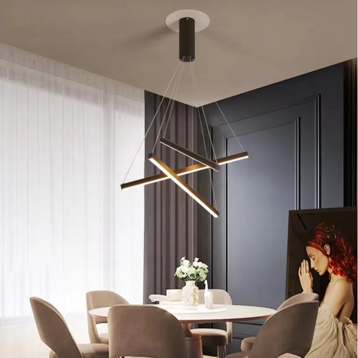 Geometric Horizon modern linear LED geometric chandelier