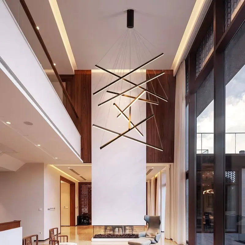 Geometric Horizon modern linear LED geometric chandelier