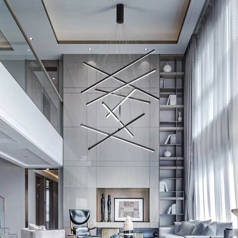 Geometric Horizon modern linear LED geometric chandelier