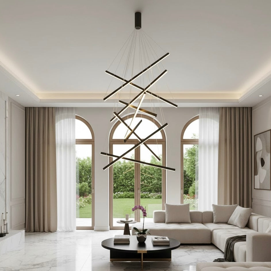 Geometric Horizon modern linear LED geometric chandelier
