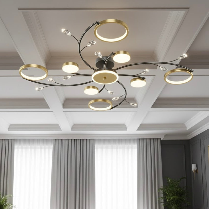Orbital Flow Scandinavian LED chandelier – detail view