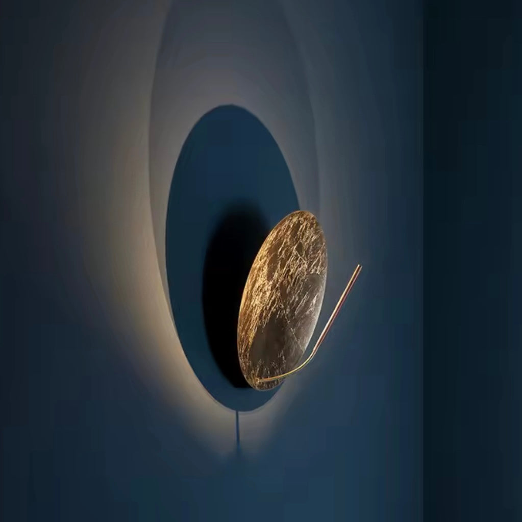 Helios Disc modern outdoor circular LED wall light for exterior spaces