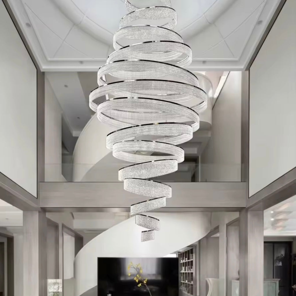 Celestial Helix chandelier with sculptural illuminated helix design