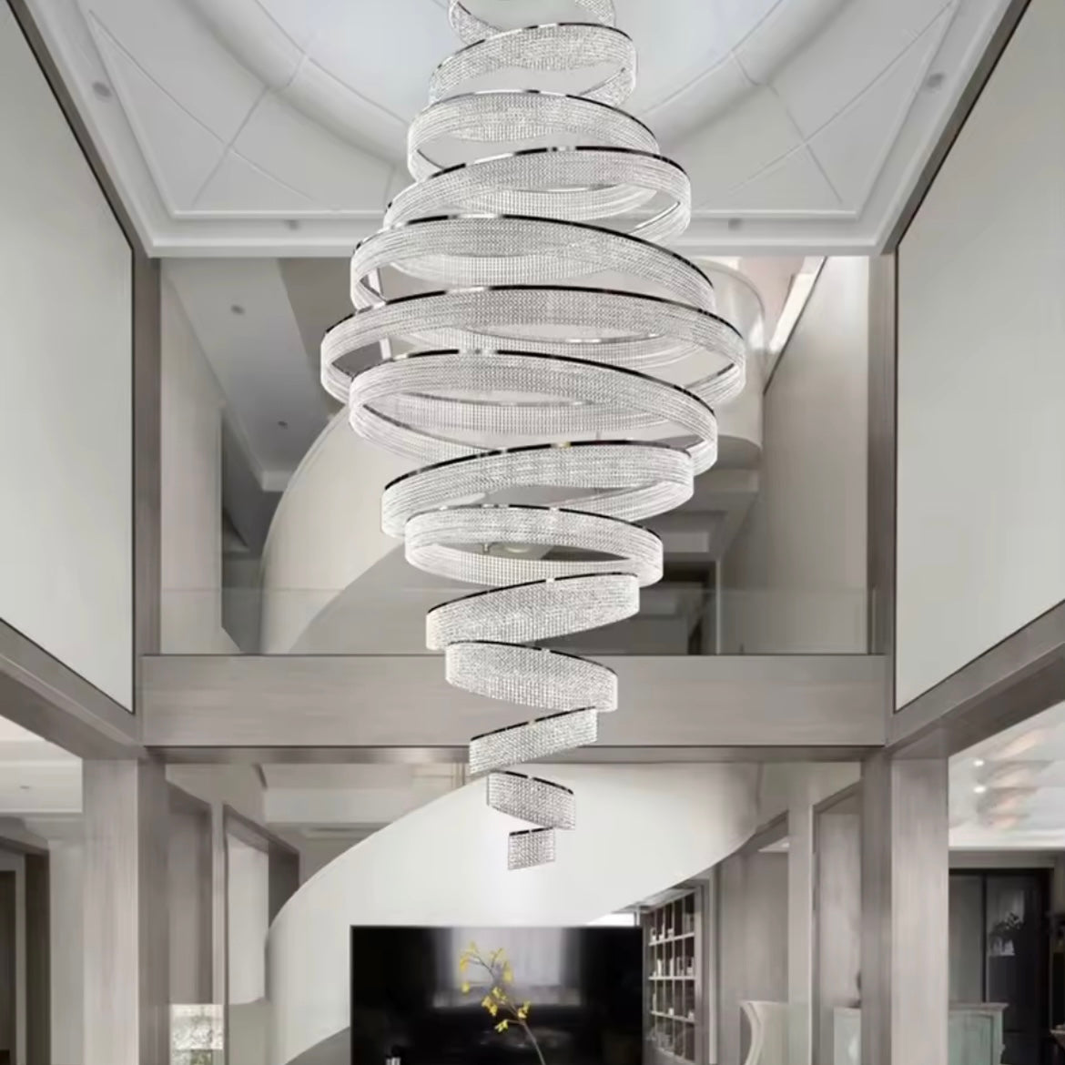 Celestial Helix chandelier with sculptural illuminated helix design