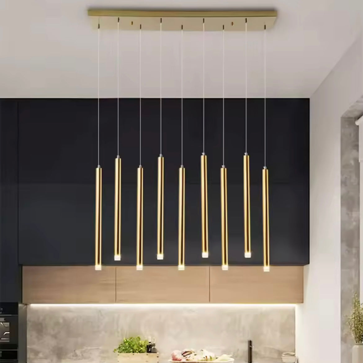 Aurum Cascade luxury gold cascading LED chandelier