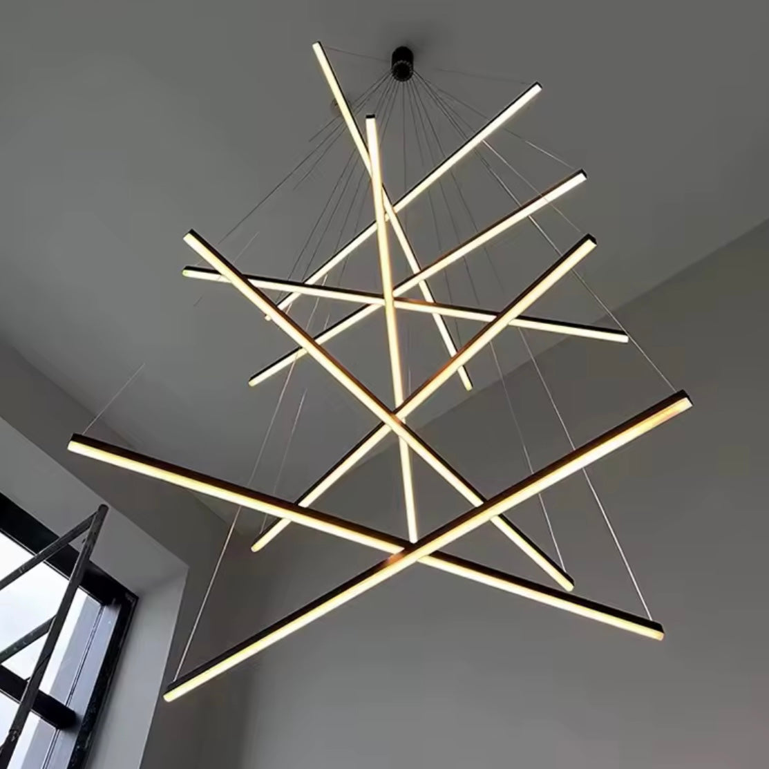 Geometric Horizon modern linear LED geometric chandelier